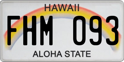 HI license plate FHM093
