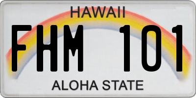 HI license plate FHM101