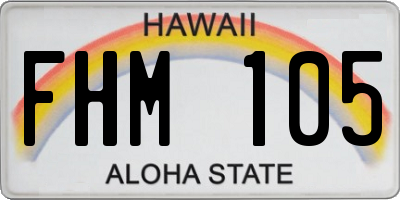 HI license plate FHM105