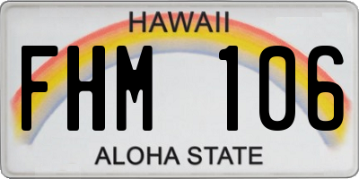 HI license plate FHM106