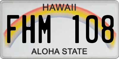 HI license plate FHM108