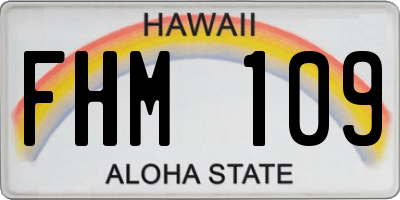 HI license plate FHM109