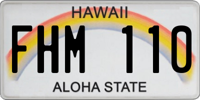 HI license plate FHM110