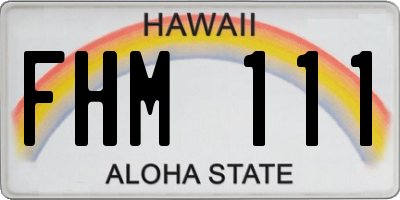 HI license plate FHM111