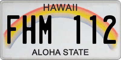 HI license plate FHM112
