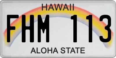 HI license plate FHM113