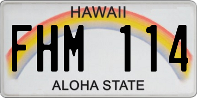 HI license plate FHM114