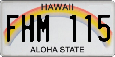 HI license plate FHM115