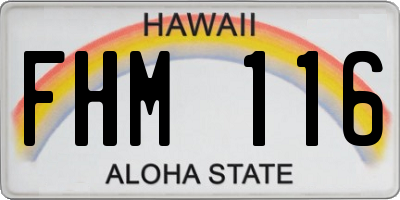 HI license plate FHM116