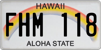 HI license plate FHM118