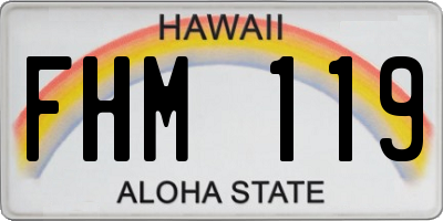 HI license plate FHM119