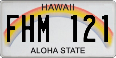HI license plate FHM121