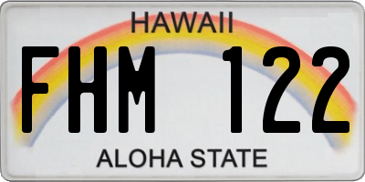 HI license plate FHM122