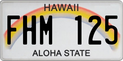 HI license plate FHM125