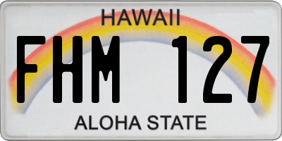 HI license plate FHM127