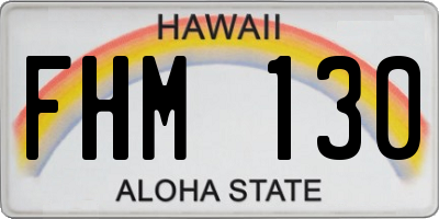 HI license plate FHM130
