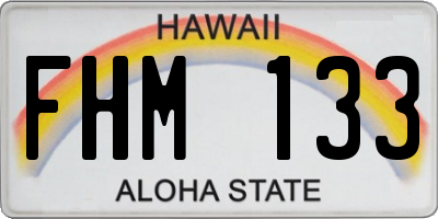 HI license plate FHM133