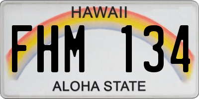HI license plate FHM134