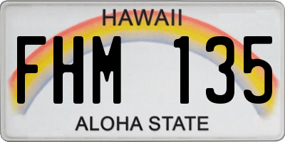 HI license plate FHM135