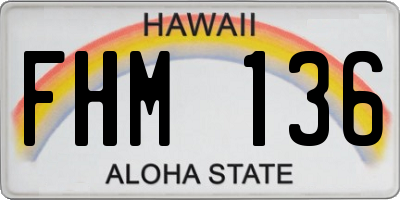 HI license plate FHM136