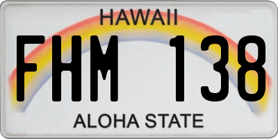 HI license plate FHM138