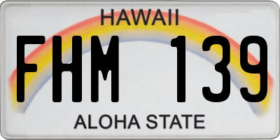 HI license plate FHM139