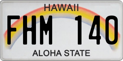 HI license plate FHM140