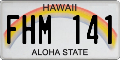HI license plate FHM141