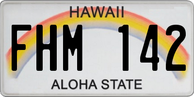 HI license plate FHM142