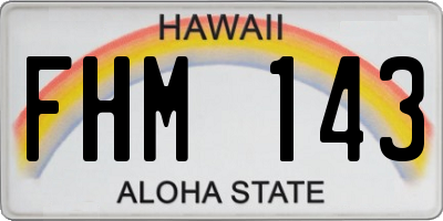 HI license plate FHM143