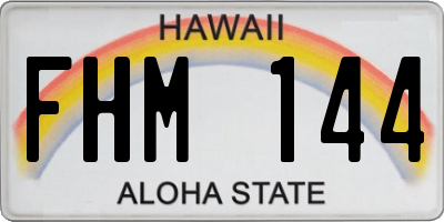 HI license plate FHM144