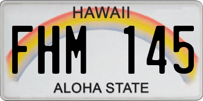 HI license plate FHM145