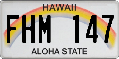 HI license plate FHM147