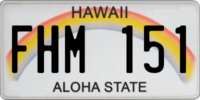 HI license plate FHM151
