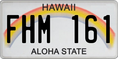HI license plate FHM161