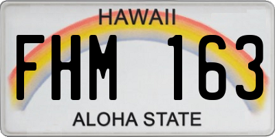 HI license plate FHM163