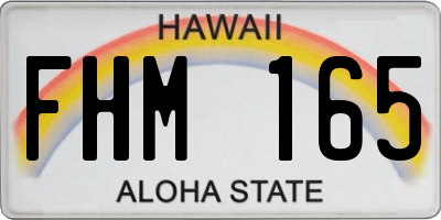 HI license plate FHM165