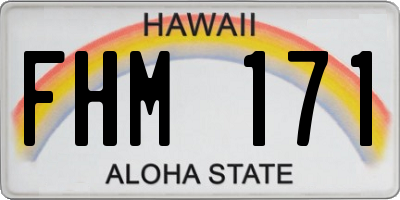 HI license plate FHM171