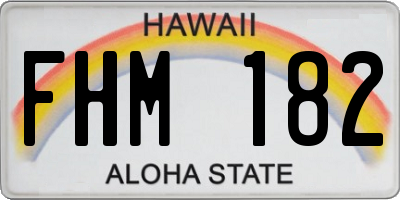 HI license plate FHM182