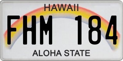 HI license plate FHM184