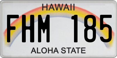 HI license plate FHM185