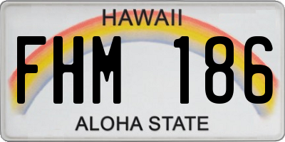 HI license plate FHM186