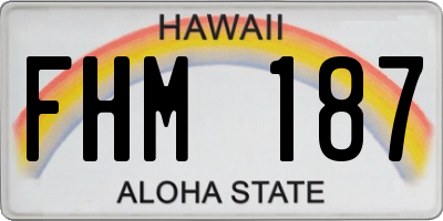 HI license plate FHM187