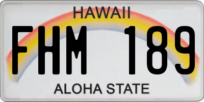 HI license plate FHM189