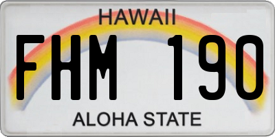 HI license plate FHM190