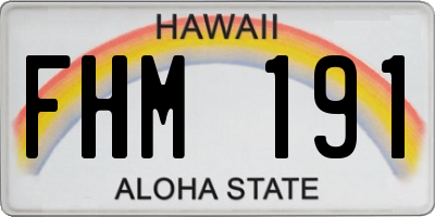 HI license plate FHM191