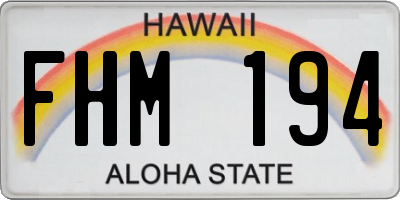 HI license plate FHM194