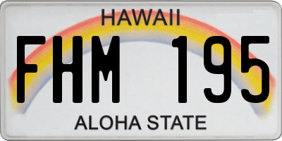 HI license plate FHM195