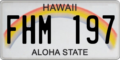 HI license plate FHM197