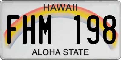HI license plate FHM198